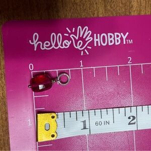 James Avery Deep Red Gemstone Charm with Silver Loop